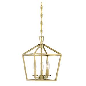 3-Light Warm Brass Pendant