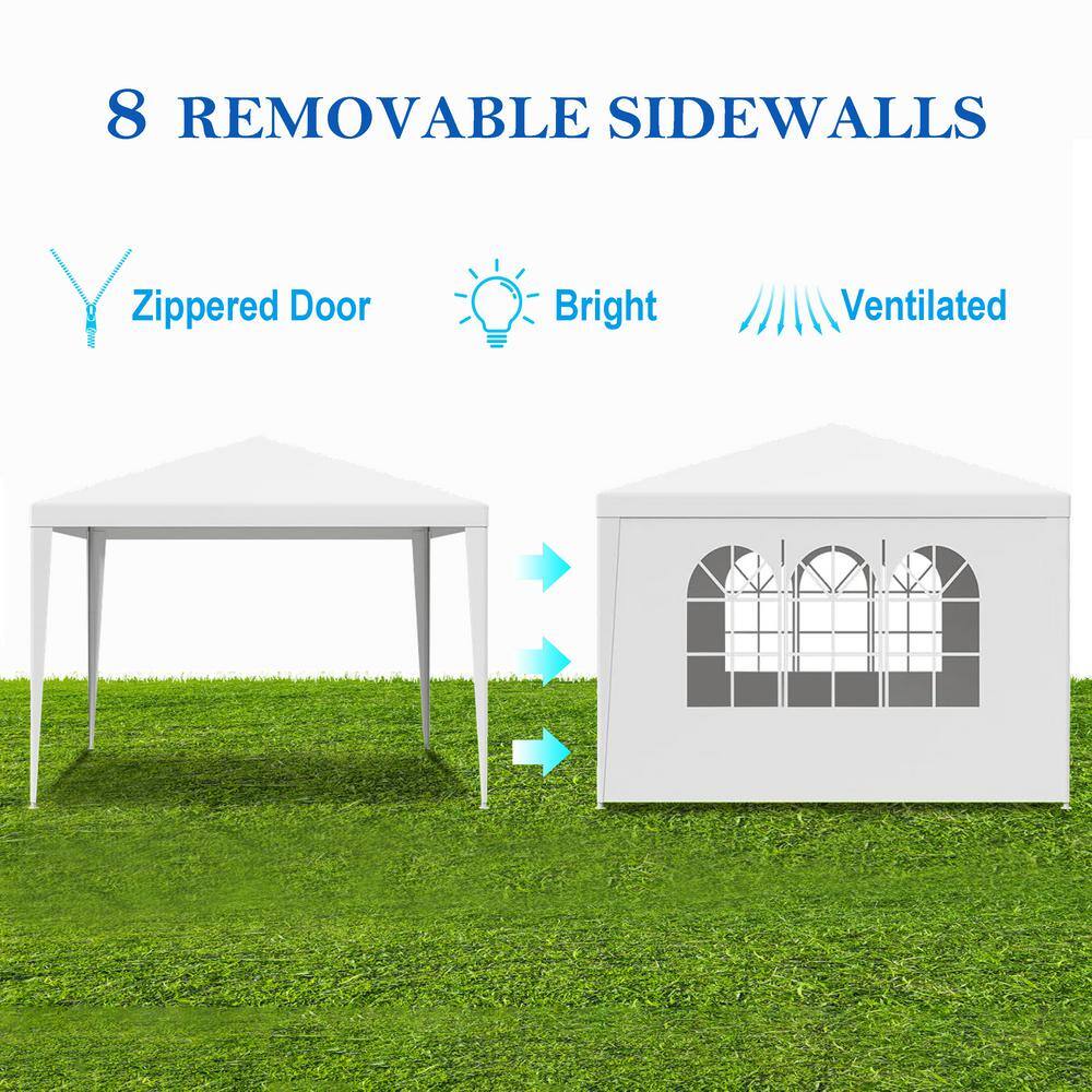 White 10x10 Heavy Duty Party Tent with Removable Walls