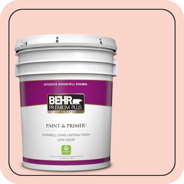 BEHR PREMIUM PLUS 5 gal. #P180-1 Deco Shell Eggshell Enamel Low Odor Interior Paint & Primer