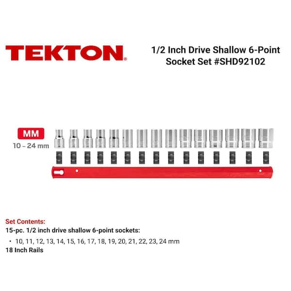 1/2 in. Drive 6-Point Socket Set (15-Piece)