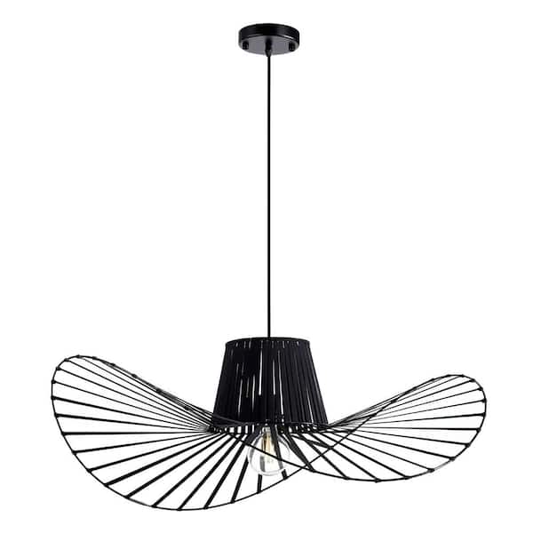 Unbranded Vertigo 1-Light Black Ceiling Lamp, Geometric Metal Chandelier 35.5 in.