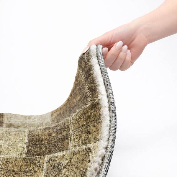 Dream Shag Premium Machine Washable Abstract ADS772 Brown 5 ft. x 7 ft. 6 in. Area Rug