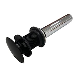 Brass Push Pop-Up Bathroom Sink Drain without Overflow in Matte Black