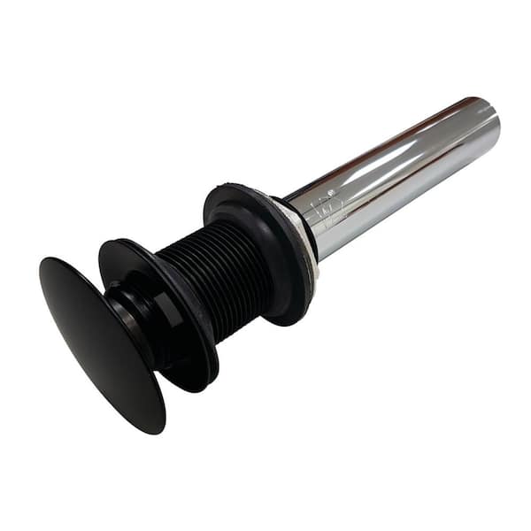 Kingston Brass Brass Push Pop-Up Bathroom Sink Drain without Overflow in Matte Black