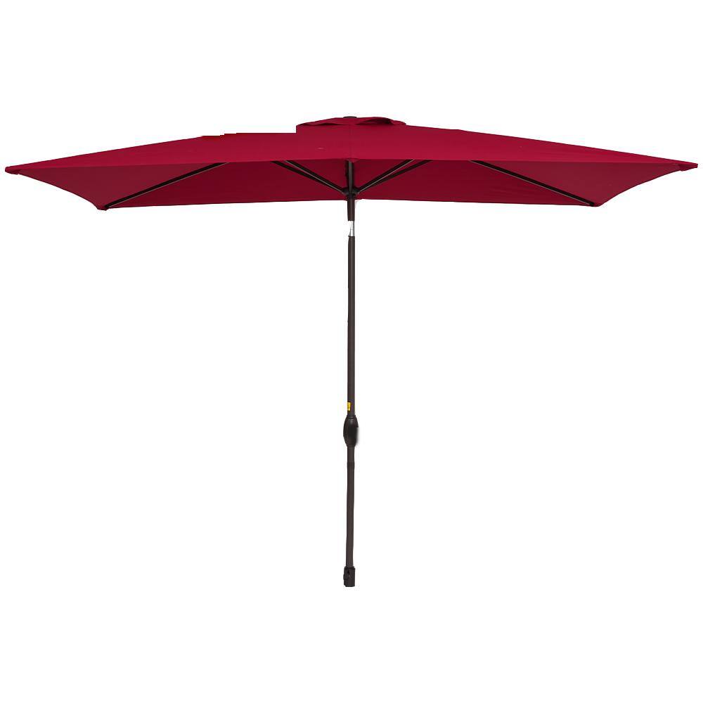 10 ft. x 6.5 ft. Outdoor Market Tilt Patio Umbrella in Red for Backyard