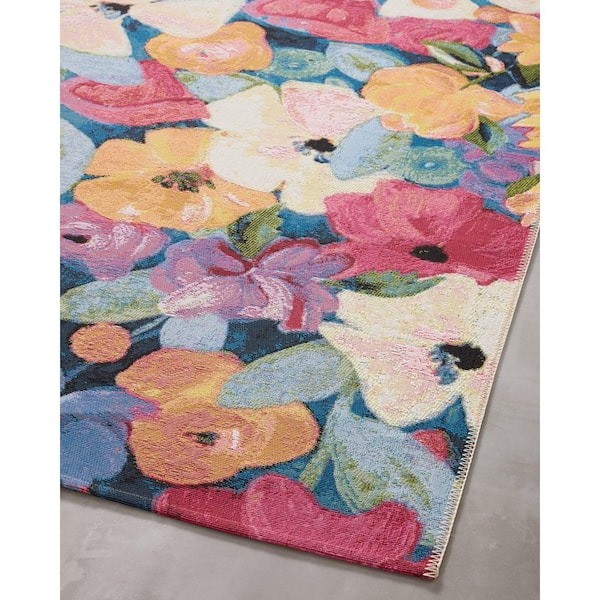 Garland Flowers 5 x 7 Pink Indoor Floral/Botanical Kids Area Rug Garland Flowers 5 x 7 Pink Indoor Floral/Botanical Kids Area Rug