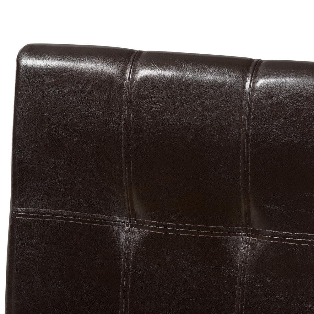 Avery Dark Brown Faux Leather Upholstered Parsons Side Chair Set