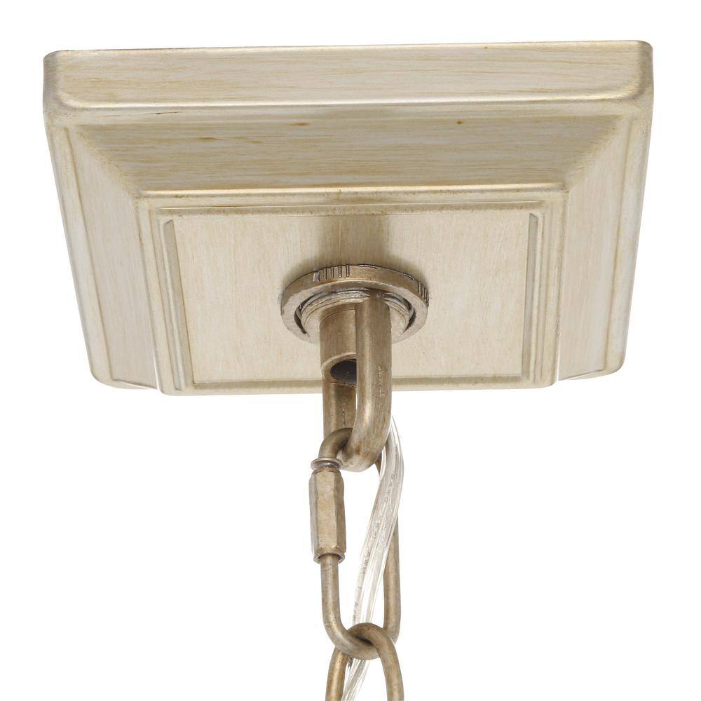 White Gold 3-Light Pendant with Clear Glass Shade