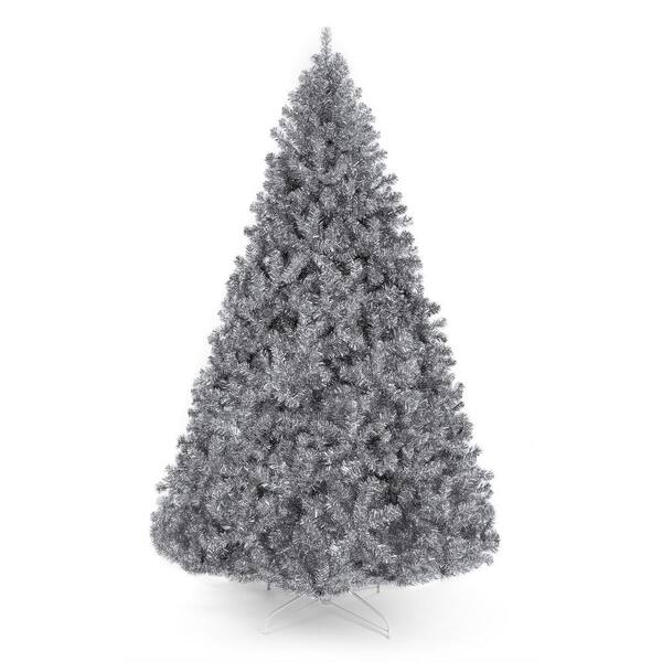 Best Choice Products 7.5 ft. Silver Unlit Tinsel Artificial Christmas Tree SKY5353 The Home Depot
