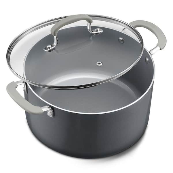 8 qt. Stock Pot with Lid, Ceramic Nonstick Large Cooking Pot, Induction Ready, Silicone Handle