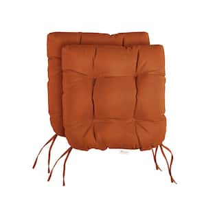 Sunbrella Canvas Rust Tufted Chair Cushion Round U-Shaped Back 16 x 16 x 3 (Set of 2)