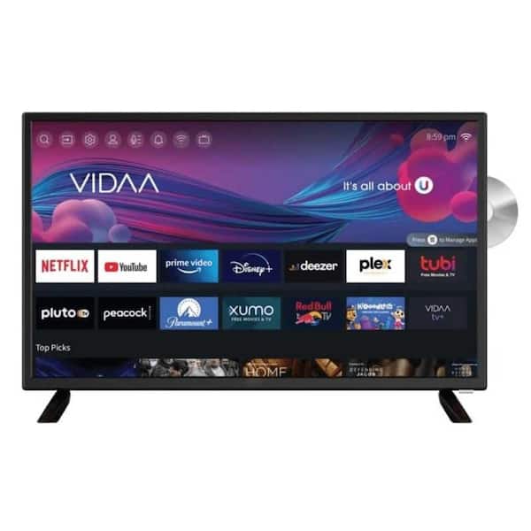 24 in. Smart HDTV VDAA DLED AC/DC Television with DVD Player and 12-Volt Car Cord