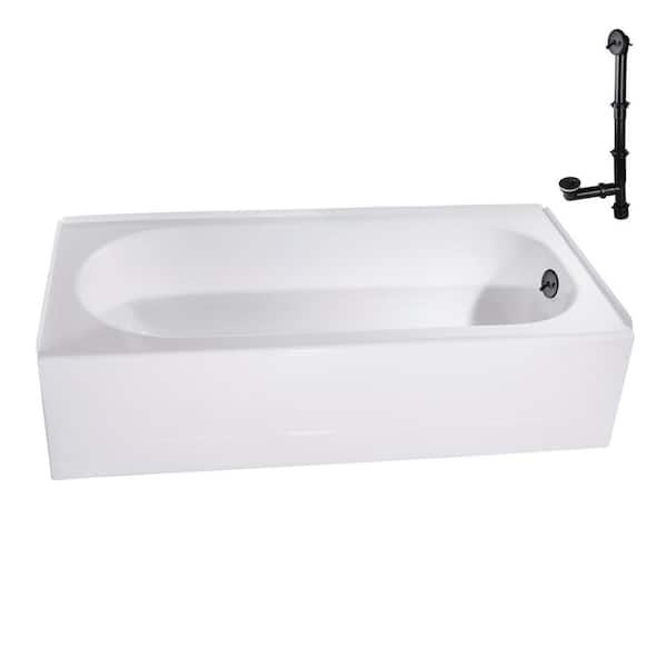 Streamline 60 in. x 30 in. Porcelain-Enameled Steel Alcove Bathtub 