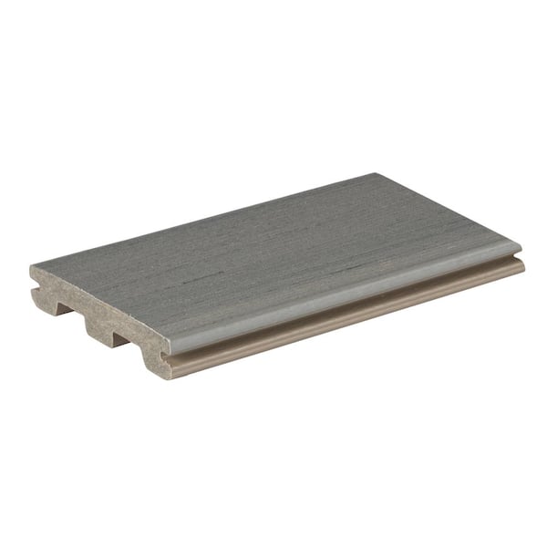 TimberTech Composite Prime+ 5/4 in. x 6 in. x 1 ft. Grooved Sea Salt Gray Composite Sample (Actual:0.94 in. x 5.36 in. x 1 ft)