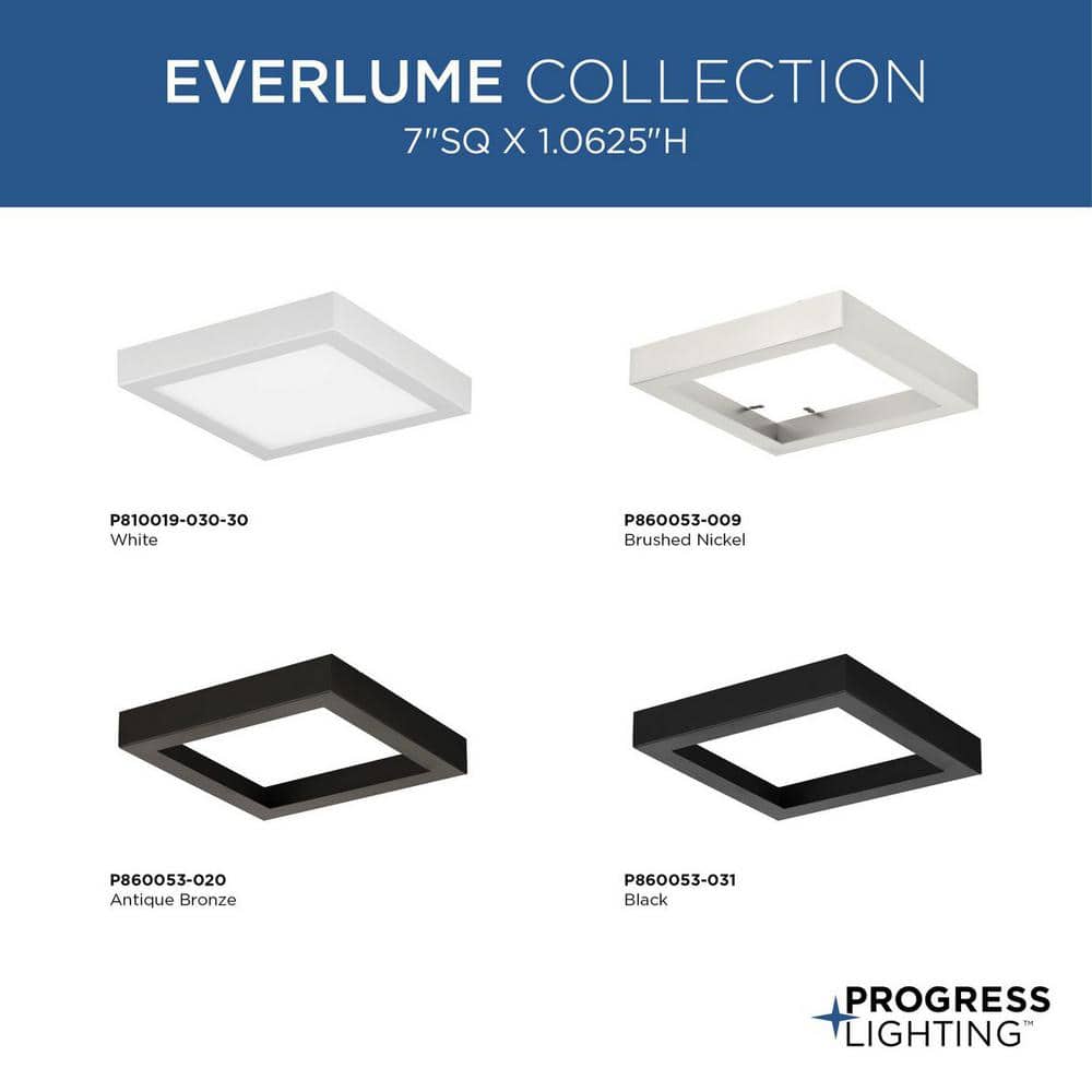 Everlume 7" White Polycarbonate LED Flush Mount Light