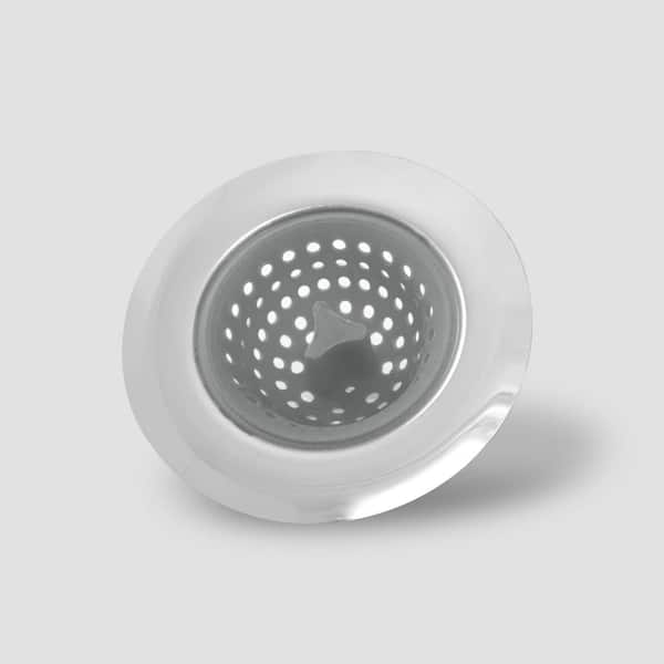 ExcelSteel 2-Piecec 4.5 in. Grey Silicone Kitchen Sink Basket Strainer