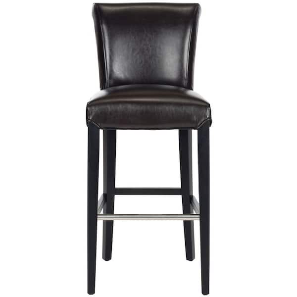 SAFAVIEH Seth 29.3 in. Brown Cushioned Bar Stool