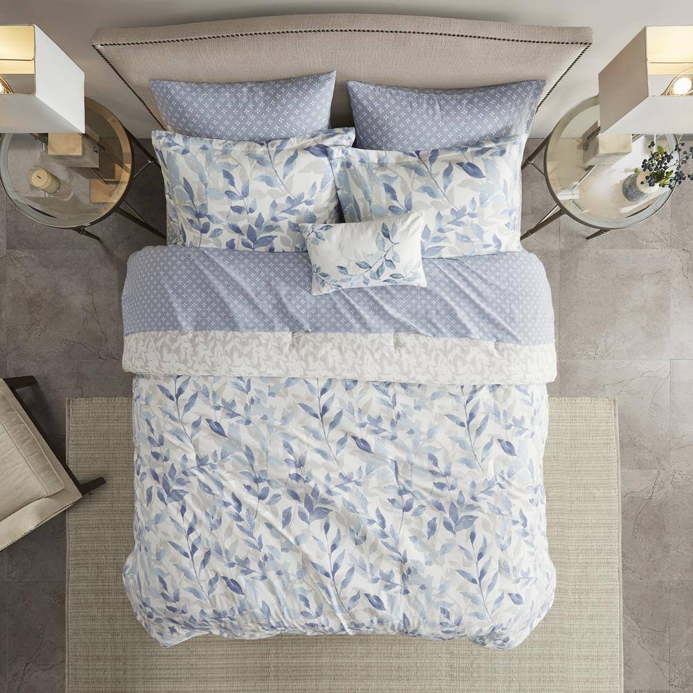 King Blue Microfiber Reversible Bed in a Bag Set