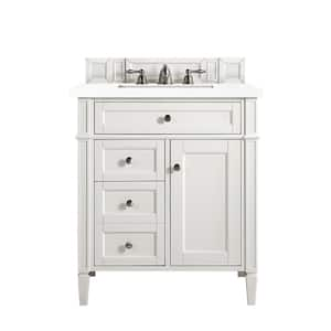 Brittany 30.0 in. W x 23.5 in. D x 34 in. H Single Bathroom Vanity in Bright White with White Zeus  Quartz Top