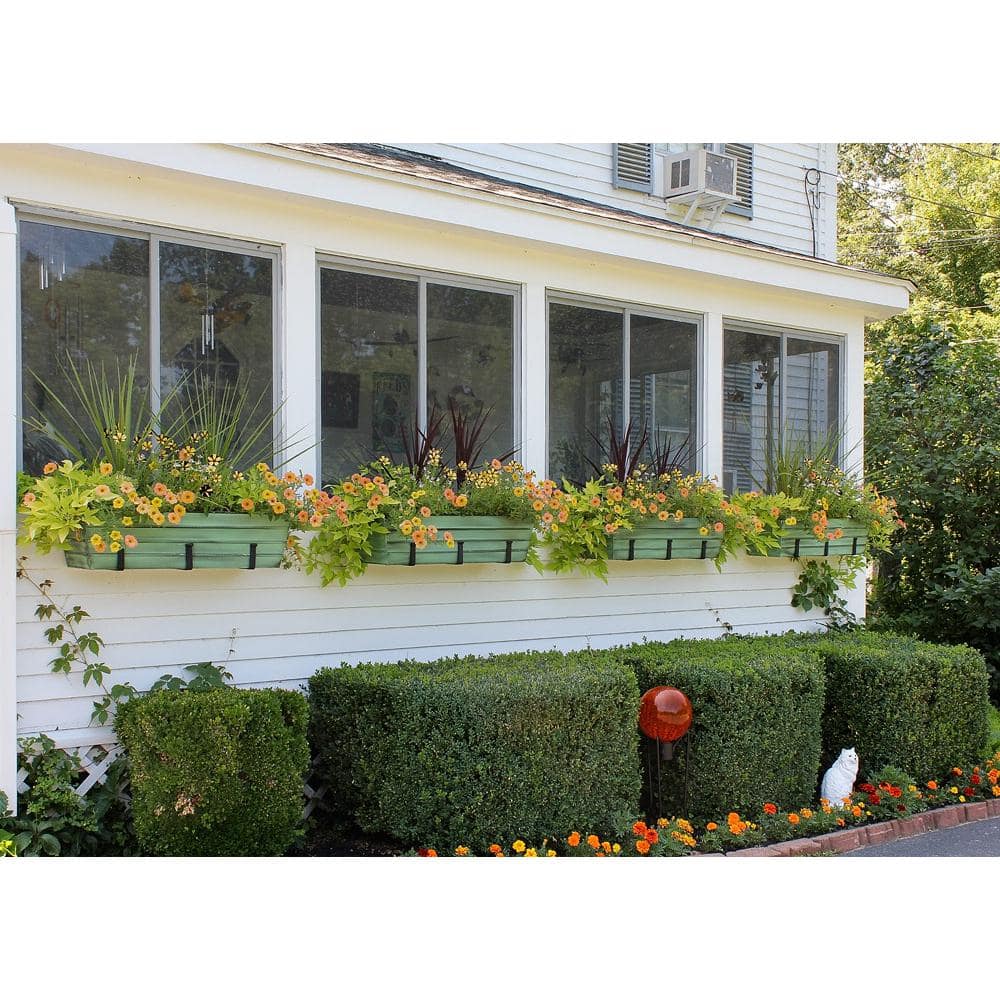 Large Green Galvanized Steel Flower Box Planter