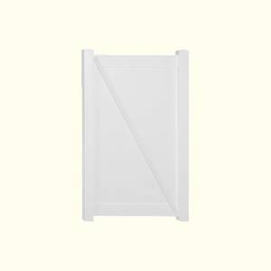 Pembroke 5.4 ft. W x 4 ft. H White Vinyl Privacy Fence Gate Kit