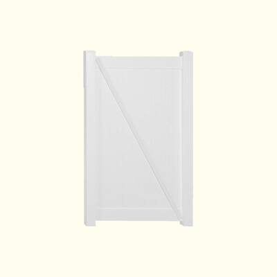 Pembroke 3.5 ft. W x 6 ft. H White Vinyl Privacy Fence Gate Kit