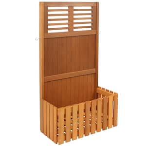 44 in. Outdoor Garden Wood Planter Box with Privacy Screen