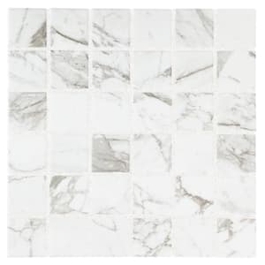 EpicClean Milton Arabescato Marble 12 in. x 12 in. Glazed Ceramic Mosaic Tile (100 sq. ft./pallet)