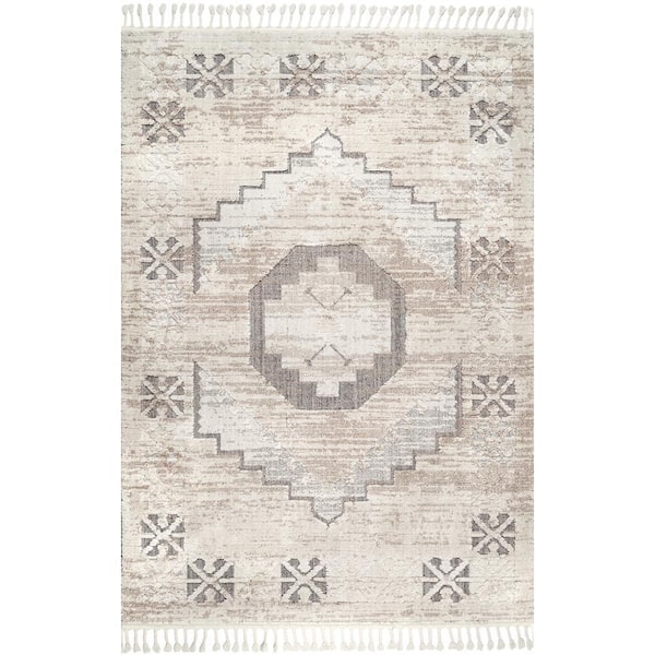 nuLOOM Modern Shaggy Sorolla Beige 9 ft. x 12 ft. Indoor Area Rug