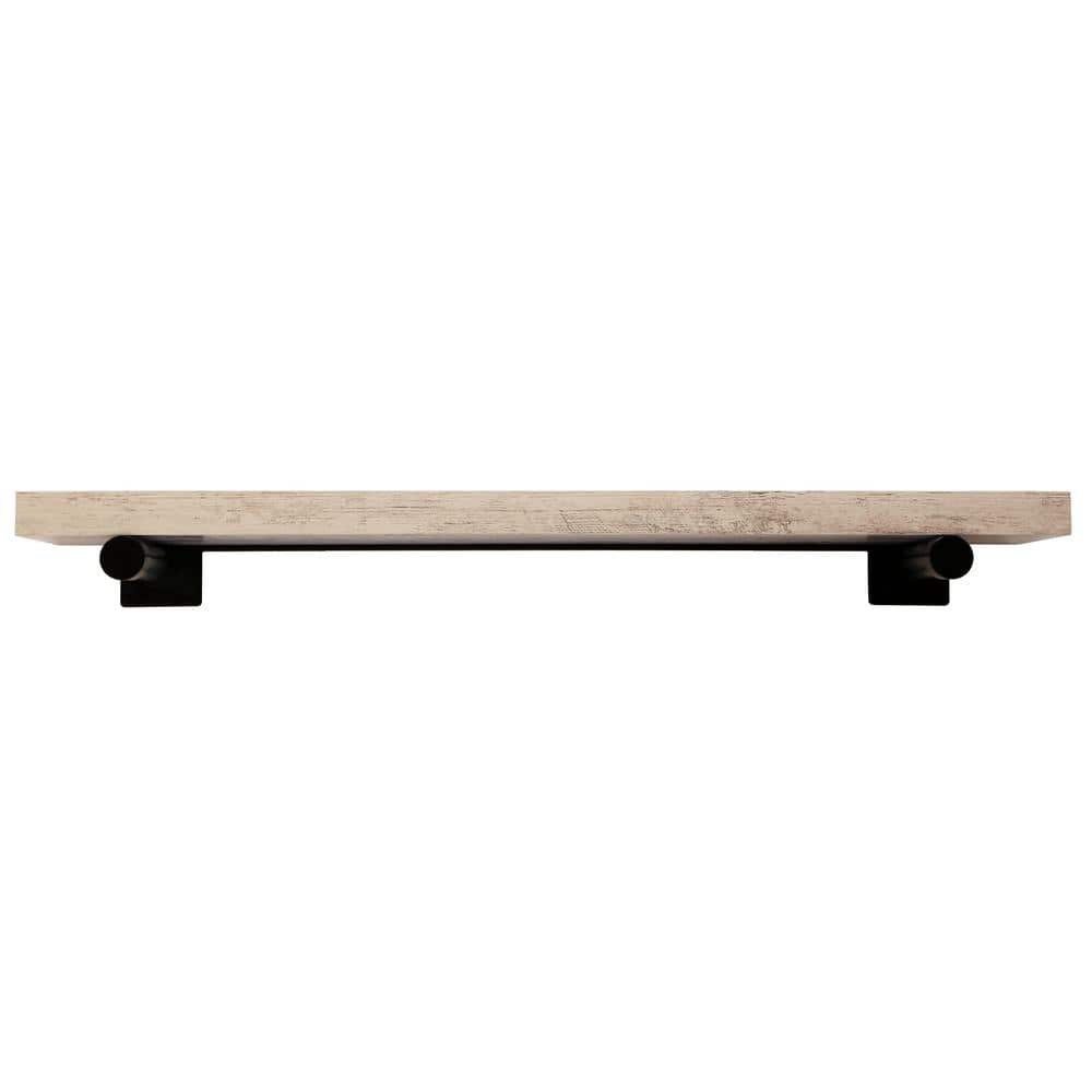 UPC 048037015079 product image for 36 in. W x 8 in. D x 1.5 in. H Distressed White Wall Mounted Rustic Shelf With  | upcitemdb.com