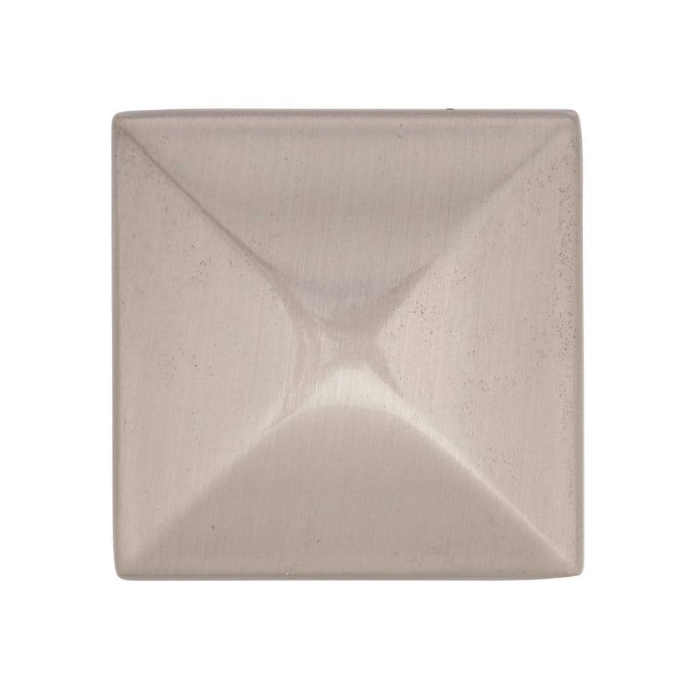 Satin Nickel Square Modern Cabinet Knob with Mounting Hardware