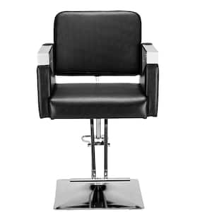 Black Square Hydraulic Barber Chair Hair Styling Salon Beauty Equipment Furniture
