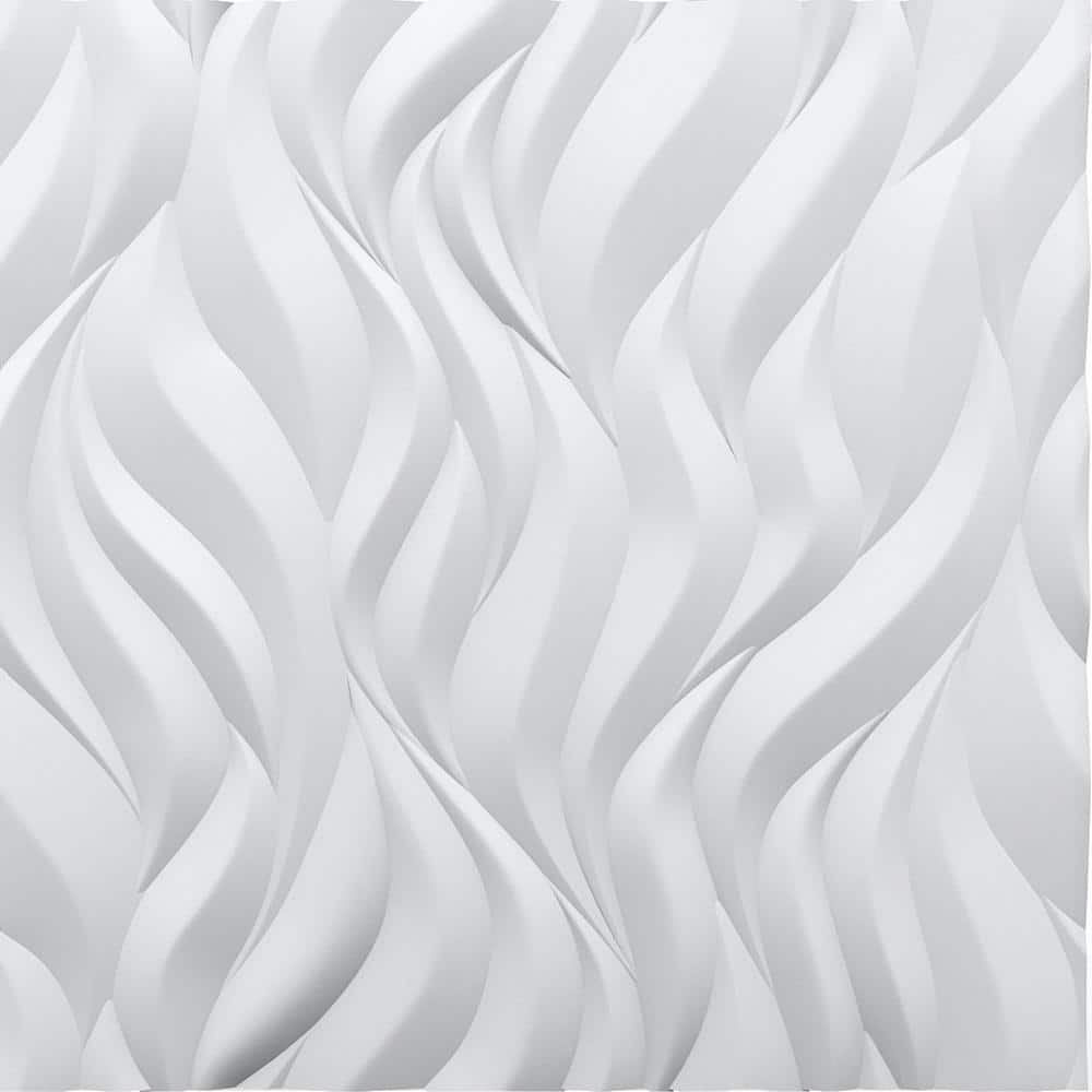Flames 3/4 in. x 2 ft. x 2 ft. Plain White Seamless Foam Glue-Up 3D Wall Pa