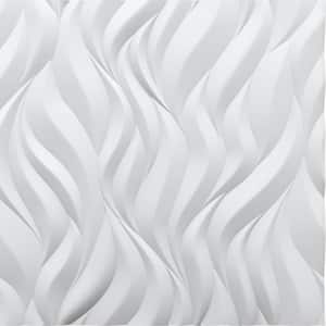 Flames 3/4 in. x 2 ft. x 2 ft. Plain White Seamless Foam Glue-Up 3D Wall Panels (12-Pack) 48 sq. ft./case