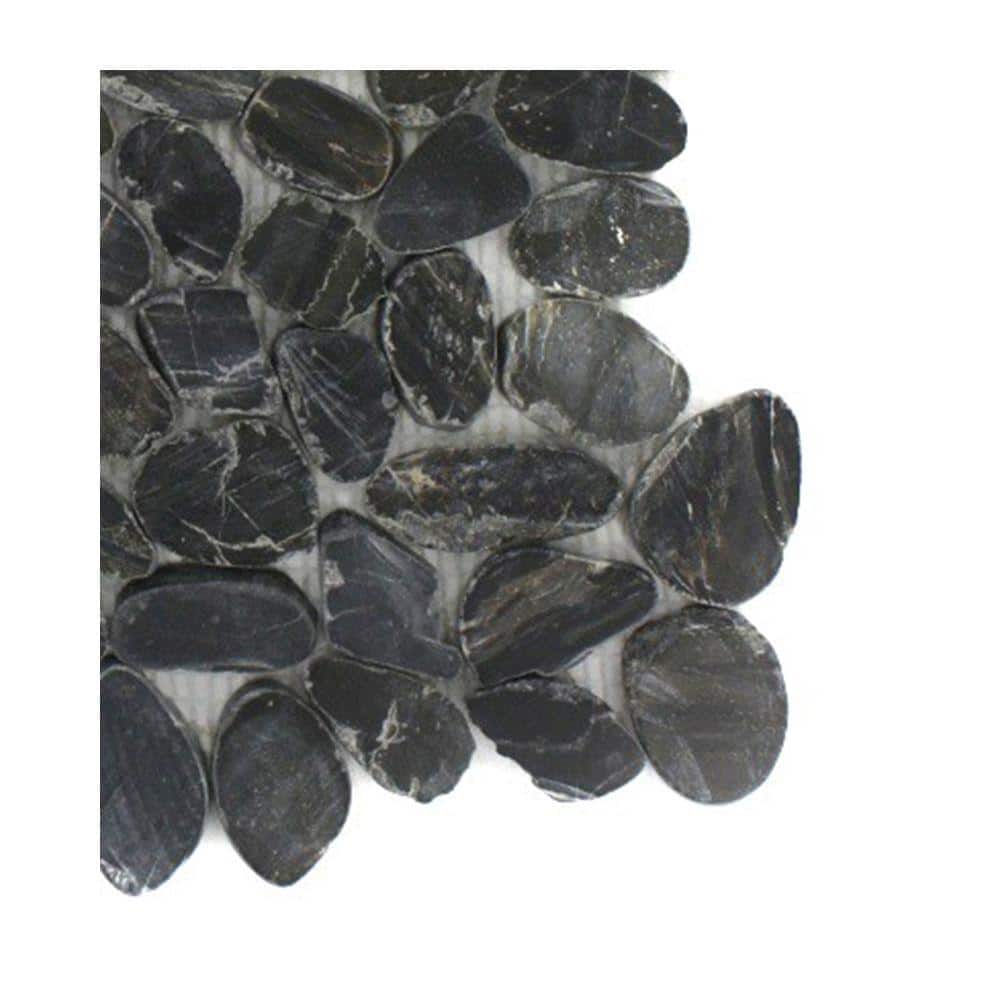 Pebble Rock Flat Bed 4 in. x .31 in. Marble Mosaic Floor and Wall Tile Sample price history on PriceWatchPro