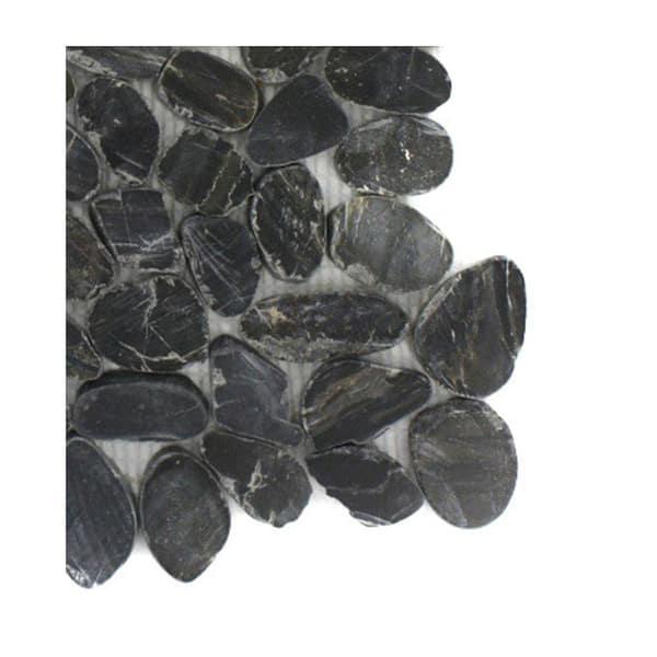 Ivy Hill Tile Pebble Rock Flat Bed 4 in. x .31 in. Marble Mosaic Floor and Wall Tile Sample