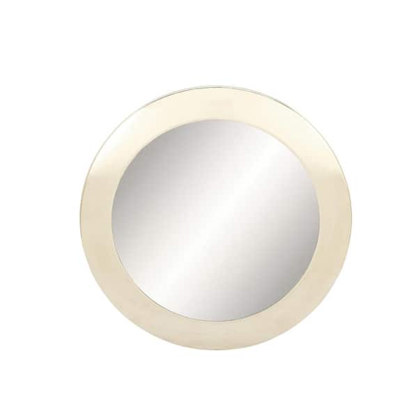 Litton Lane Medium Round Gold Metallic Contemporary Mirror (34 in. H x 34 in. W)