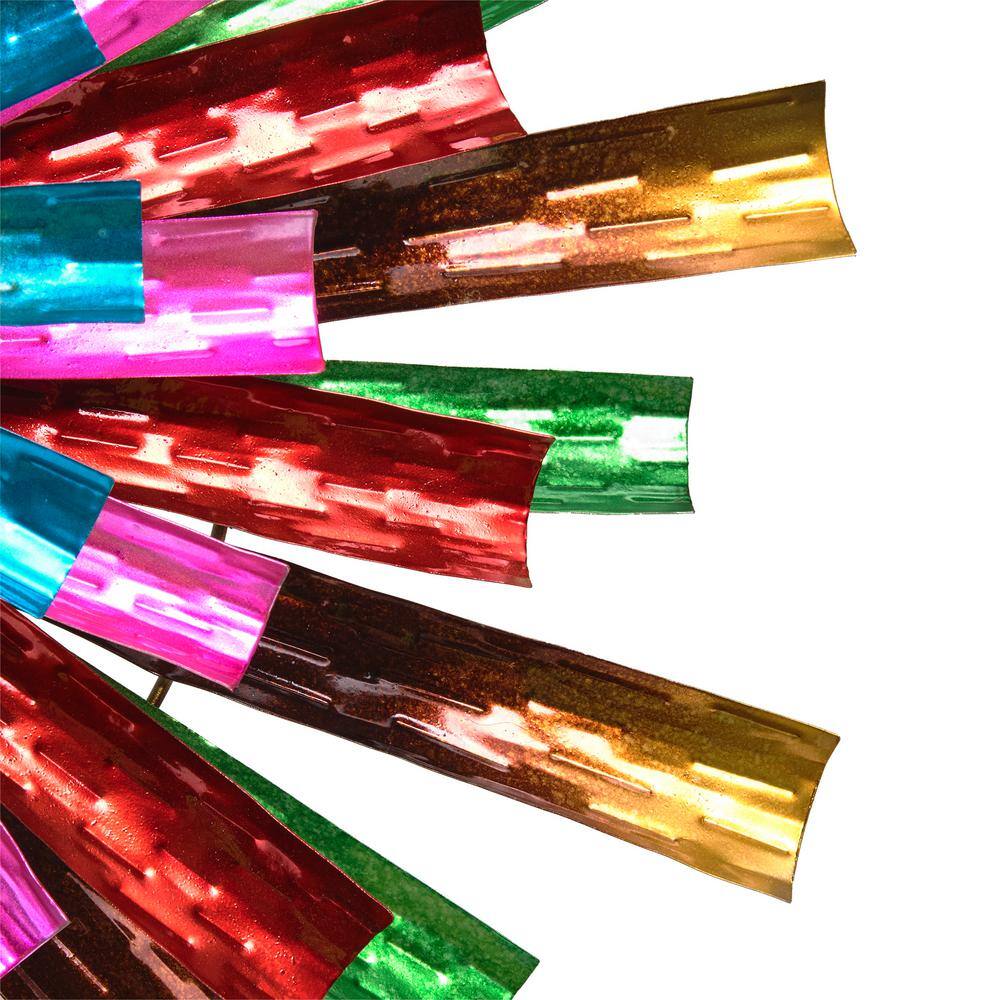81" Multicolor Iron Prismatic Flower Wind Spinner