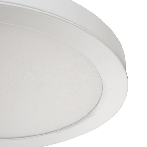 Commercial Electric 15 in White LED Flat Round Panel Flush Mount Light 