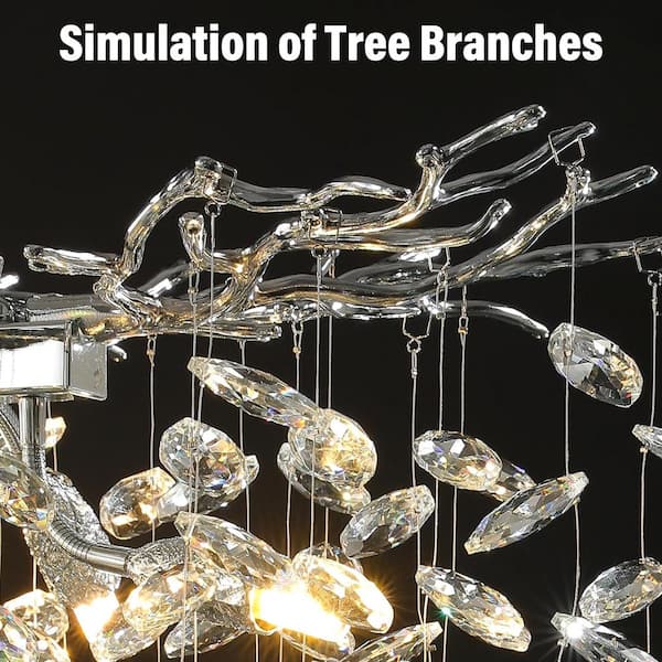 Miles Lightings Modern Chandelier 60 in.16-Lights Silver