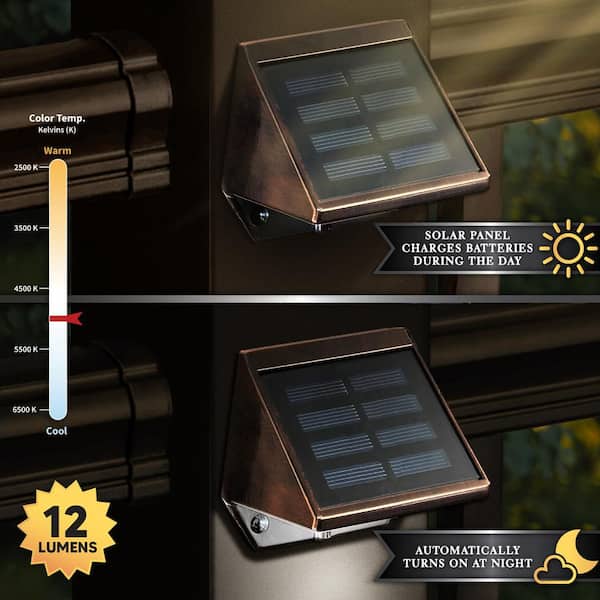 Solar 2-LED Outdoor Copper Integrated LED Deck and Wall Light (2-Pack) Solar 2-LED Outdoor Copper Integrated LED Deck and Wall Light (2-Pack)