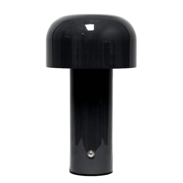 8.26 in. Portable Mini Mushroom Task and Reading Dome Dimming LED Touch Lamp for Office, Living Room, Entryway, Black