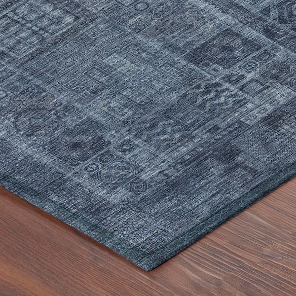 Chantille Machine Washable Indoor/Outdoor Abstract ACN2805 Navy 10 ft. x 14 ft. Area Rug