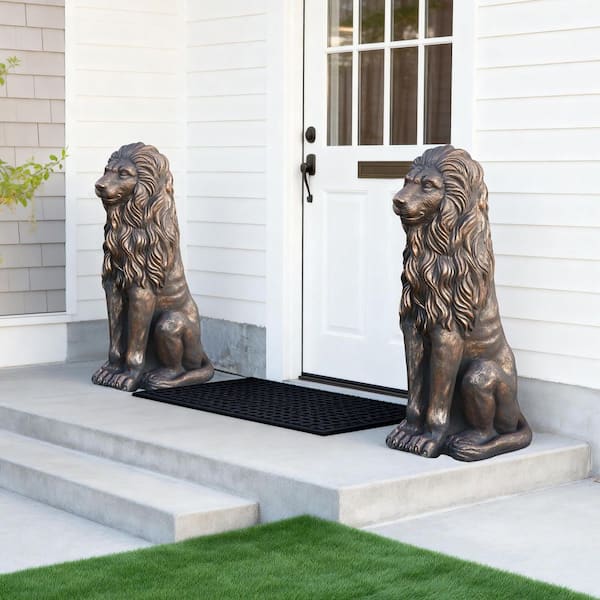 Glitzhome Set of 2-36.25 in. H Oversized MGO Bronze Guardian