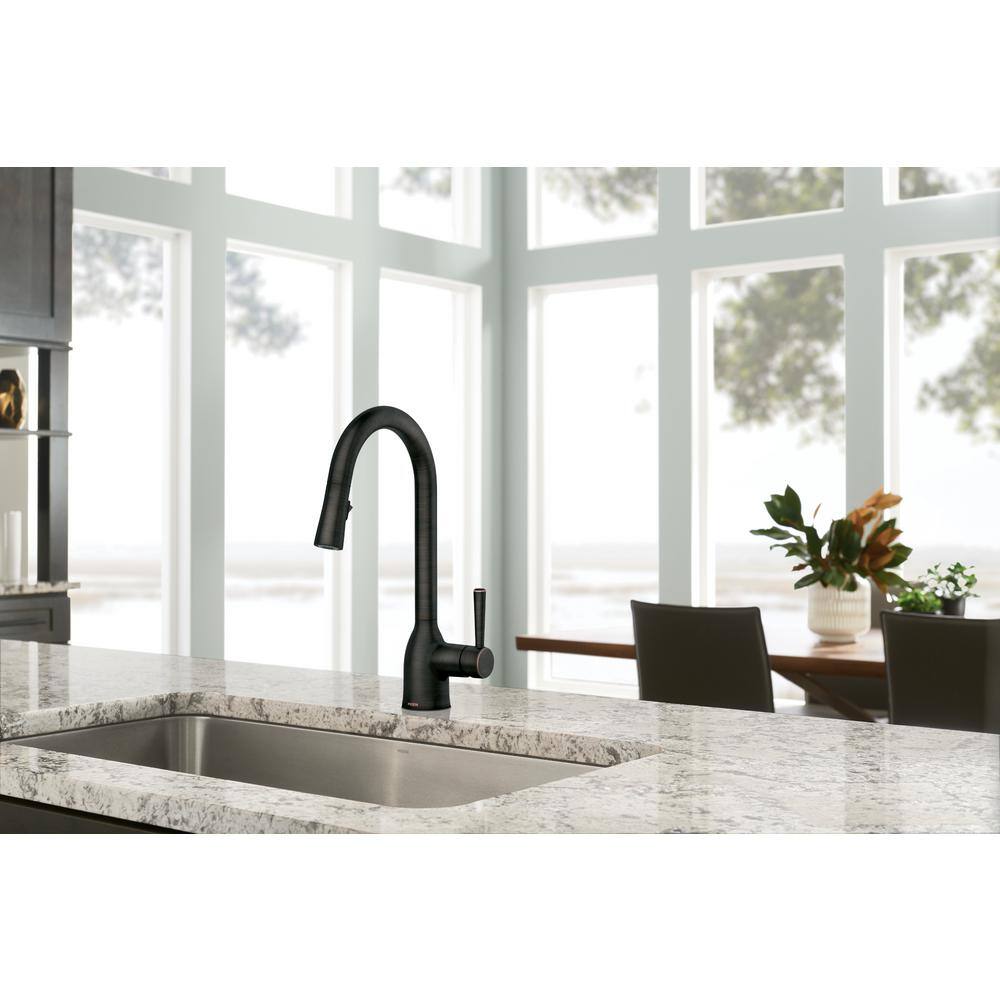 Bronze Transitional Kitchen Faucet with Pull-Out Spray