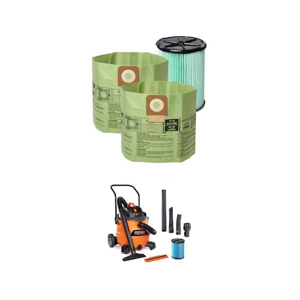 16 Gal. 6.5 Peak HP NXT Shop Vacuum HD1800 Wet Dry Vac, Fine Dust Filter, Accessories and OSHA Compatible Filter Kit