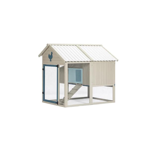 cenadinz WeatherProof Outdoor Chicken Coop Outdoor Chicken Coop with Removable Bottom Large Space Coop Suitable For 6/8-Chickens