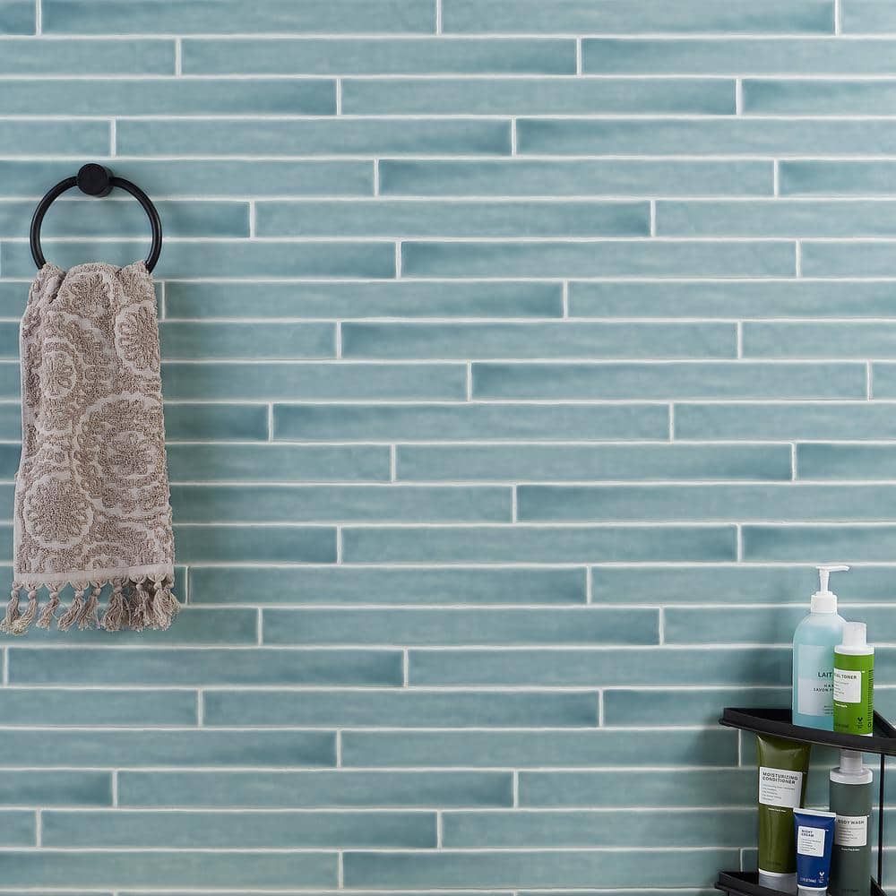 Nantucket Blue 2" x 20" Polished Ceramic Subway Wall Tile