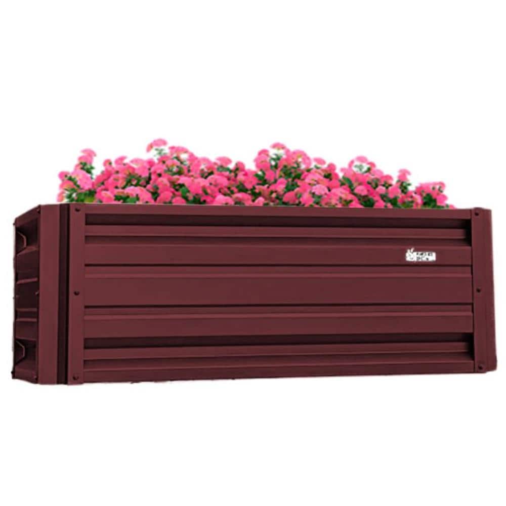 Burgundy Rectangular Galvalume Steel Raised Garden Bed 24 x 48"