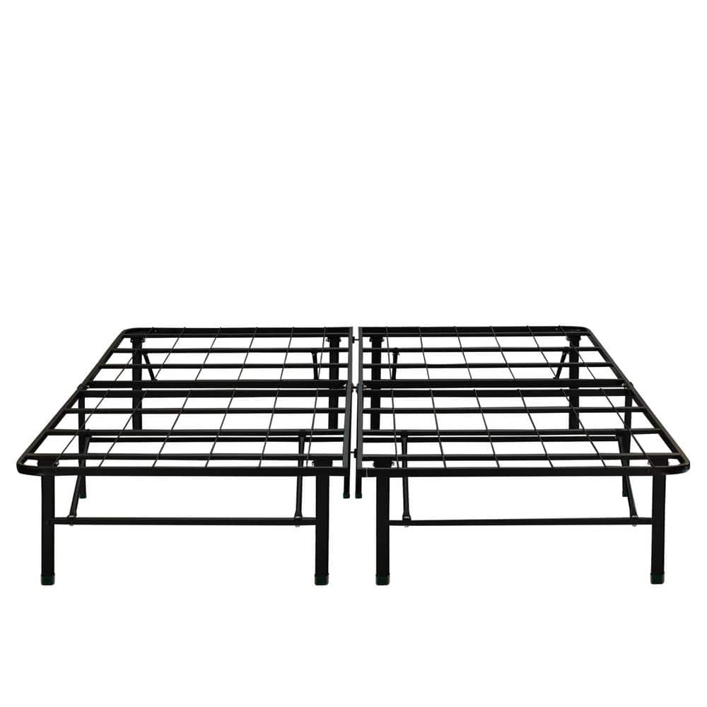Full Black Metal Platform Bed Frame with Storage